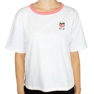 Embroidered peach t shirt